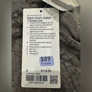 Brand new lululemon joggers